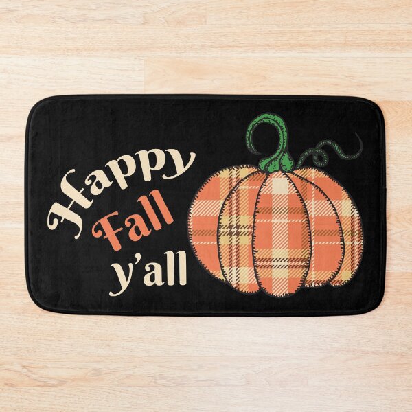 Item preview, Happy Fall Y'all Pumpkin Thanksgiving Buffalo Plaid Pumpkin (black) designed and sold by dass-art.