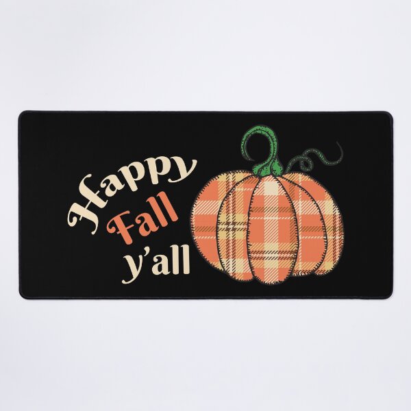 Item preview, Happy Fall Y'all Pumpkin Thanksgiving Buffalo Plaid Pumpkin (black) designed and sold by dass-art.
