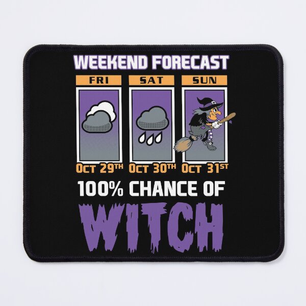 Item preview, Weekend Forecast - 100% Chance of Witch - Cartoon Halloween designed and sold by Nemons.