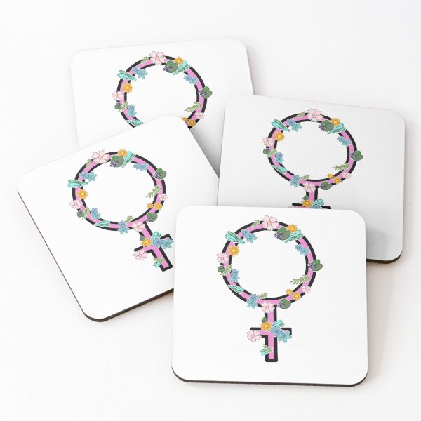 Item preview, flowered feminist logo designed and sold by erynbalchunas.