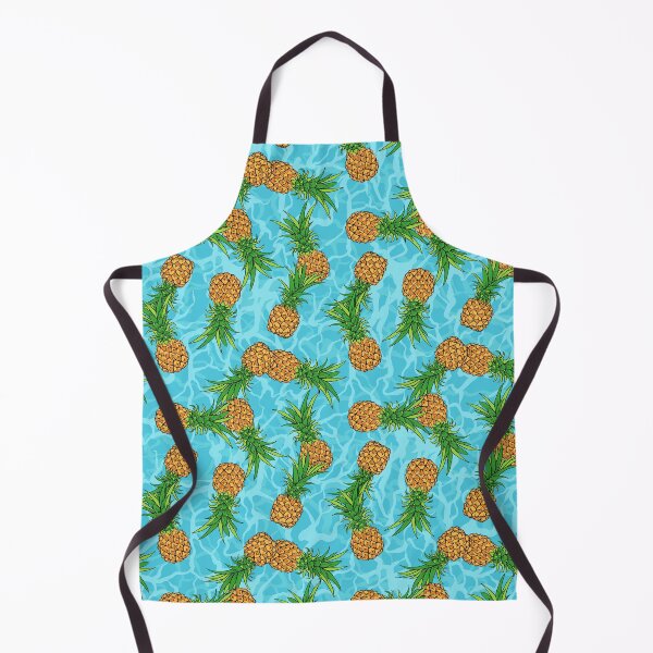 Item preview, Pineapple Floating On The Ocean Tropical Seamless Pattern Hand Drawn Design designed and sold by mituturi.