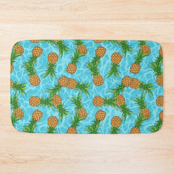 Item preview, Pineapple Floating On The Ocean Tropical Seamless Pattern Hand Drawn Design designed and sold by mituturi.