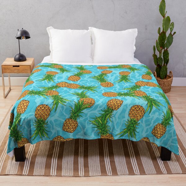 Item preview, Pineapple Floating On The Ocean Tropical Seamless Pattern Hand Drawn Design designed and sold by mituturi.