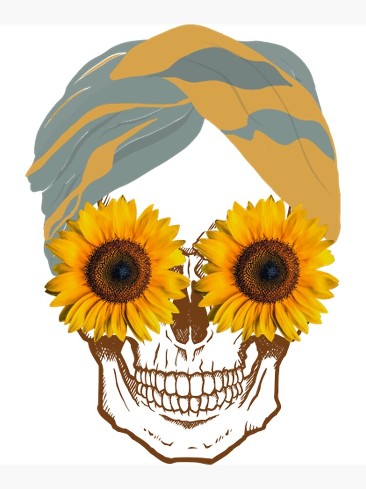 Lámina enmarcada «Ojos de girasol Calavera niña con turbante» de  JulienLievens | Redbubble