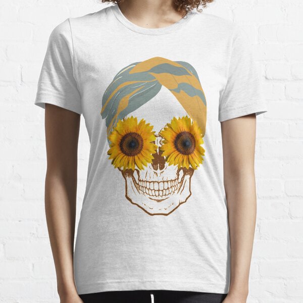 Top&Tee Skull Lover Skull Style Store-Skull-04 Skull Hippie Classic T-Shirt Skull Tshirt Sunflower Tshirt Gift For Friends