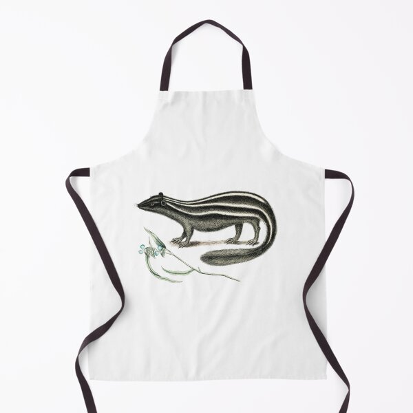 Item preview, European polecat hand drawn animal in dark brown colors with plant and flowers for black-footed ferret Mustelinae skunk designed and sold by wackodesign.
