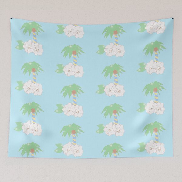 Item preview, Swirly Palm Trees ? (blue and yellow) designed and sold by gross-girl99.