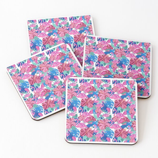 Item preview, Flamingo and hibiscus designed and sold by Cattigal.