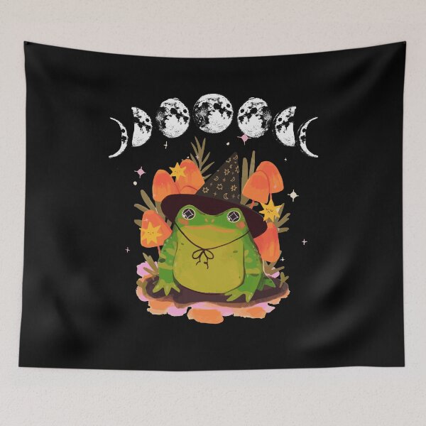 Item preview, Cottagecore Aesthetic Goblincore Frog Wizard on Mushroom designed and sold by Dressed For  Duty.