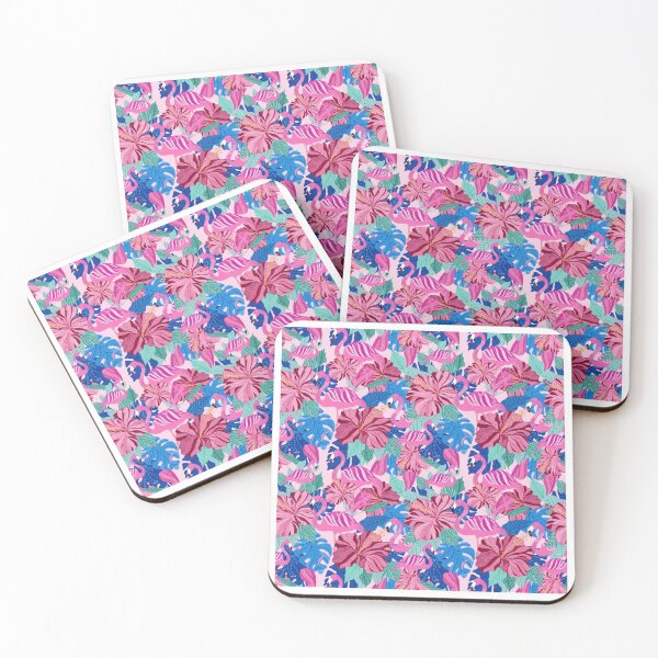 Item preview, Flamingo and hibiscus designed and sold by Cattigal.