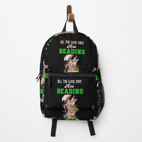 Item preview, All the cool kids are reading with dragon- book reader designed and sold by Designs Of all kinds.