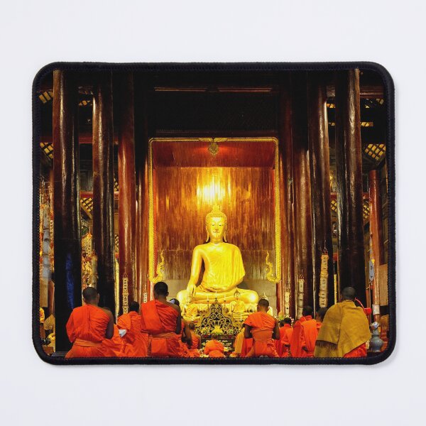 Item preview, Monks praying in Wat Phan Tao designed and sold by troianifabrizio.