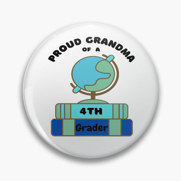 Item preview, proud grandma of a fourth grader, globe graphic designed and sold by Jessi-Sketches.
