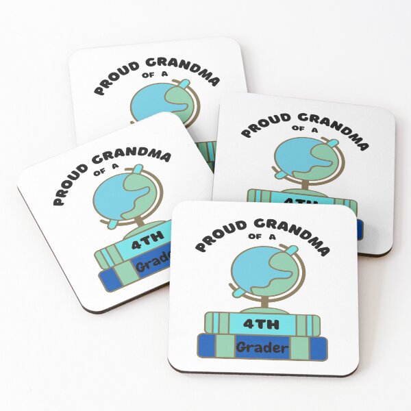 Item preview, proud grandma of a fourth grader, globe graphic designed and sold by Jessi-Sketches.