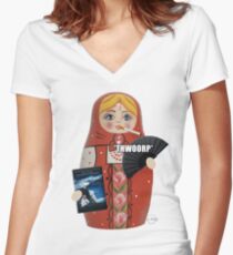 Katya Zamolodchikova Russian Doll Women's Fitted V-Neck T-Shirt