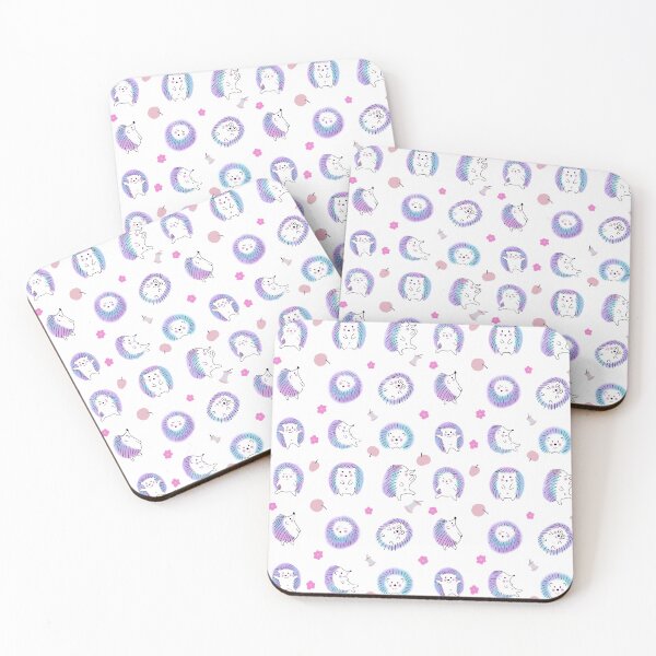 Item preview, cute and funny purple hedgehogs on a white background designed and sold by SychEvaartist.