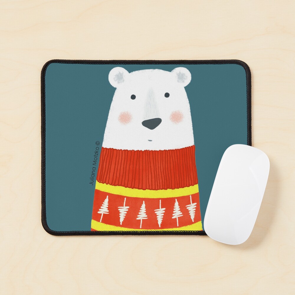 Polar Bear with Sweater Mouse Pad