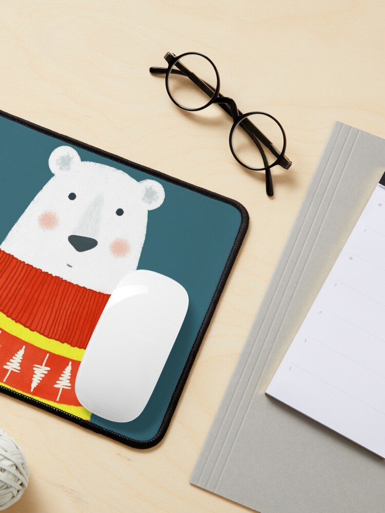 Alternate view of Polar Bear with Sweater Mouse Pad