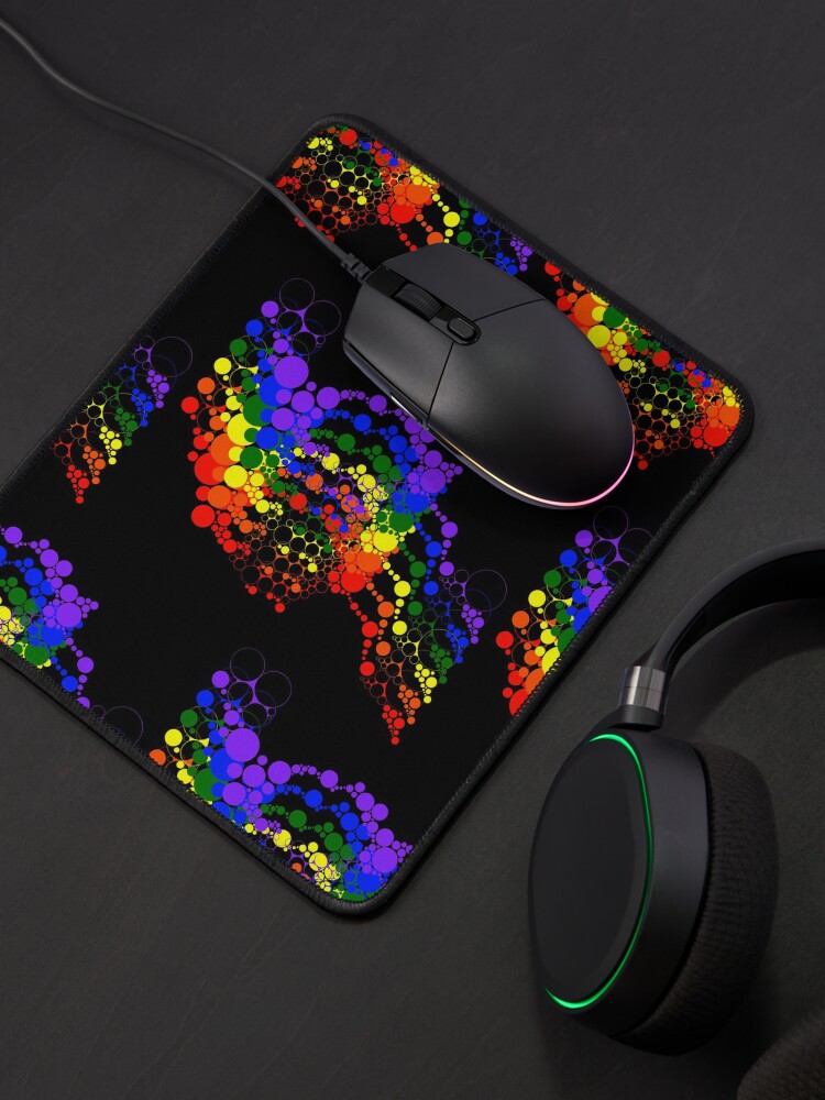 Alternate view of Rainbow Funk Bubble Circles Abstract Mouse Pad