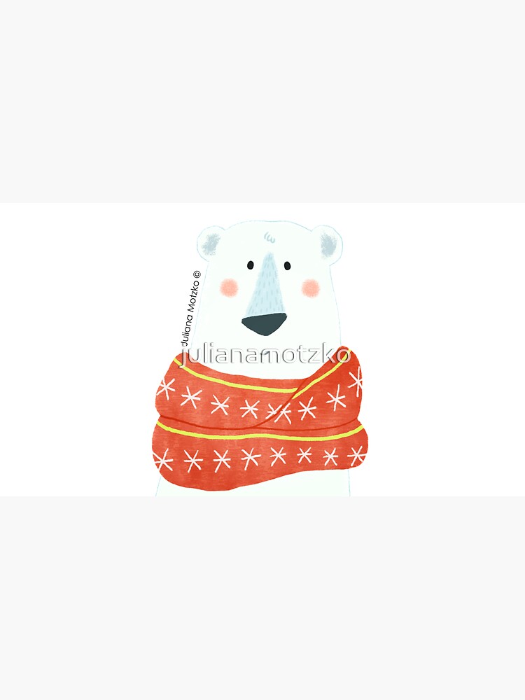 Polar Bear with scarf by julianamotzko
