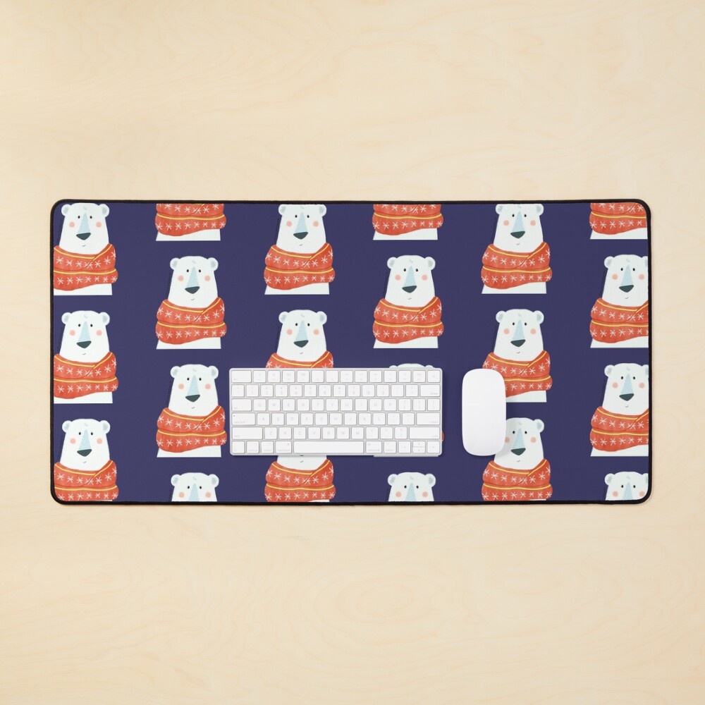 Polar Bear with scarf Mouse Pad