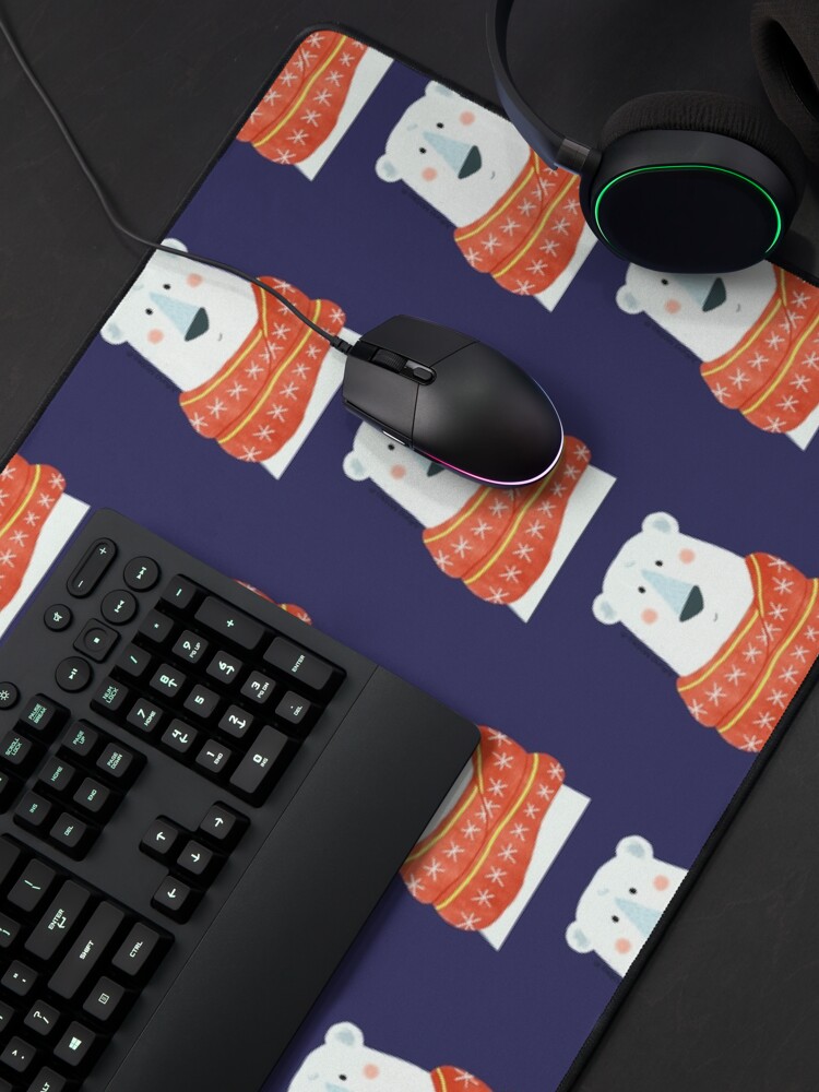 Alternate view of Polar Bear with scarf Mouse Pad