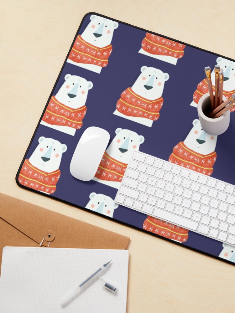 Alternate view of Polar Bear with scarf Mouse Pad