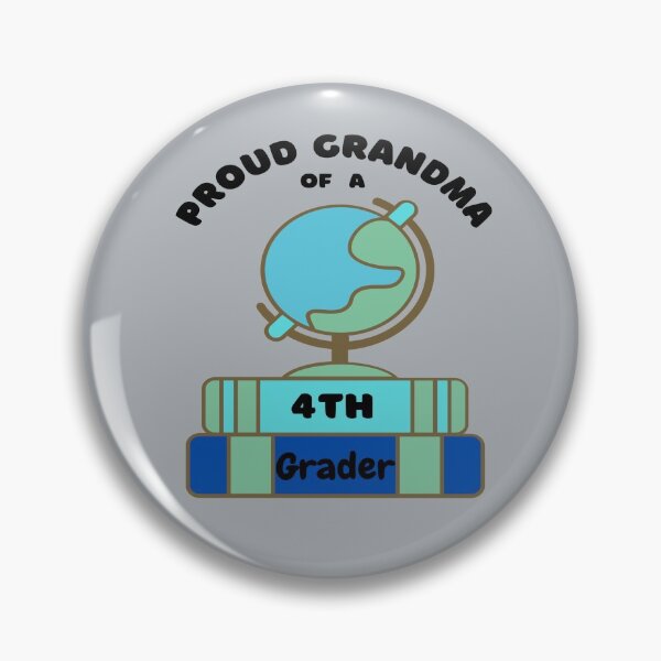 Item preview, proud grandma of a fourth grader, globe graphic designed and sold by Jessi-Sketches.