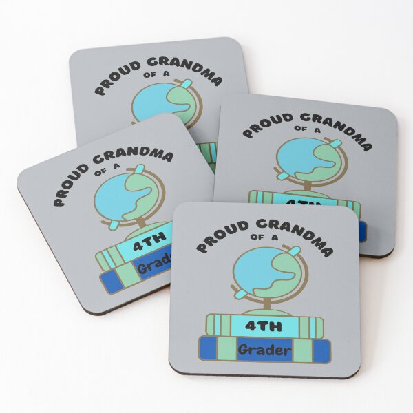 Item preview, proud grandma of a fourth grader, globe graphic designed and sold by Jessi-Sketches.