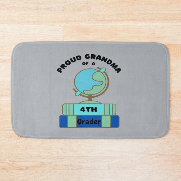 Item preview, proud grandma of a fourth grader, globe graphic designed and sold by Jessi-Sketches.