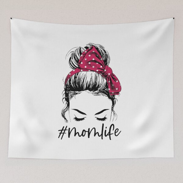 Item preview, Mom Life With Messy Bun bandana retro designed and sold by Inkwell-TikNik.