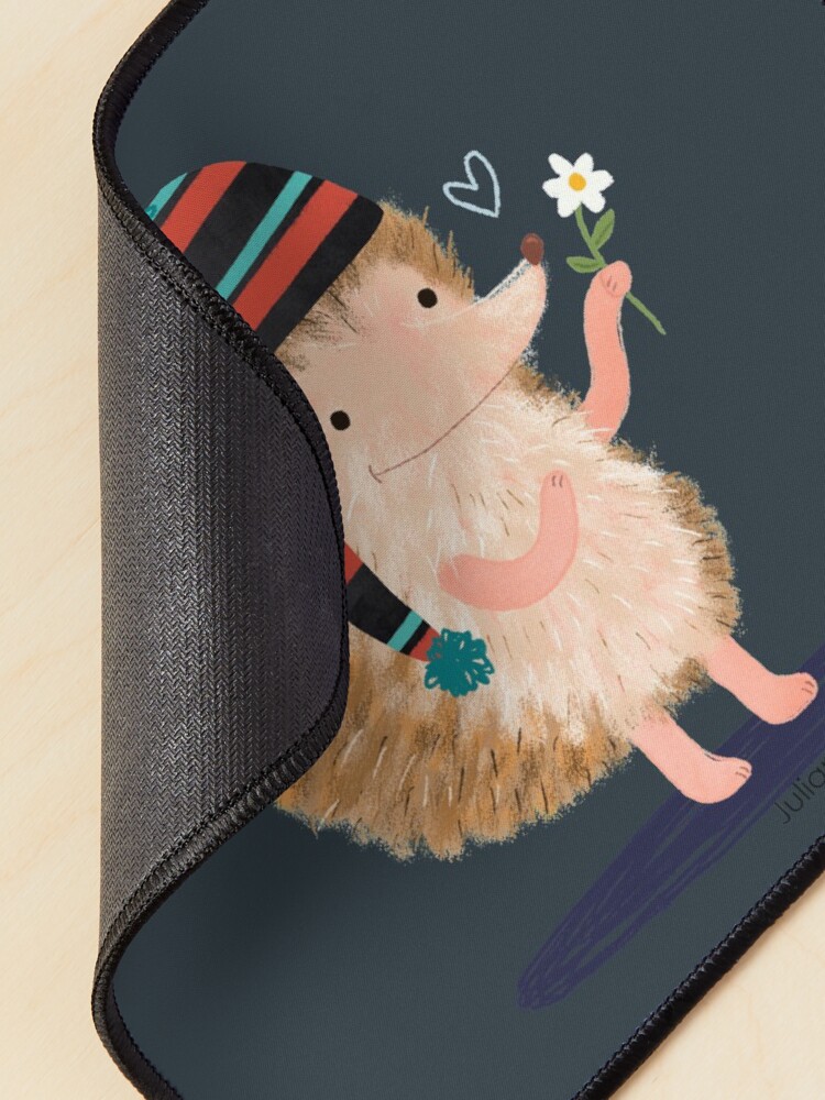 Alternate view of Hedgehog with flower Mouse Pad