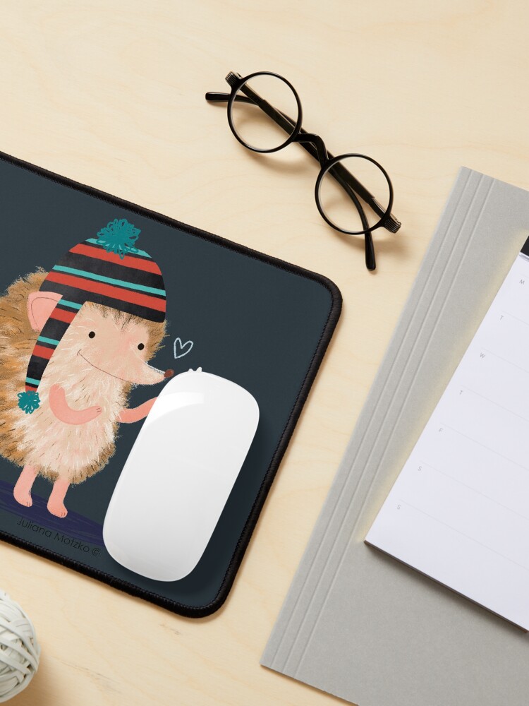 Alternate view of Hedgehog with flower Mouse Pad