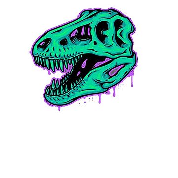 Vorschaubild zum Design Rosa tropfender T-Rex-Schädel-cooler Aufkleber von RaviForm
