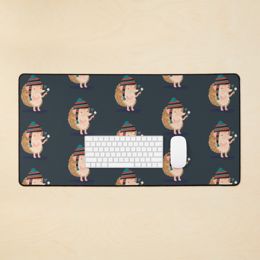 Hedgehog with flower Mouse Pad