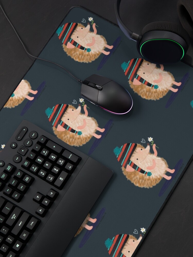 Alternate view of Hedgehog with flower Mouse Pad