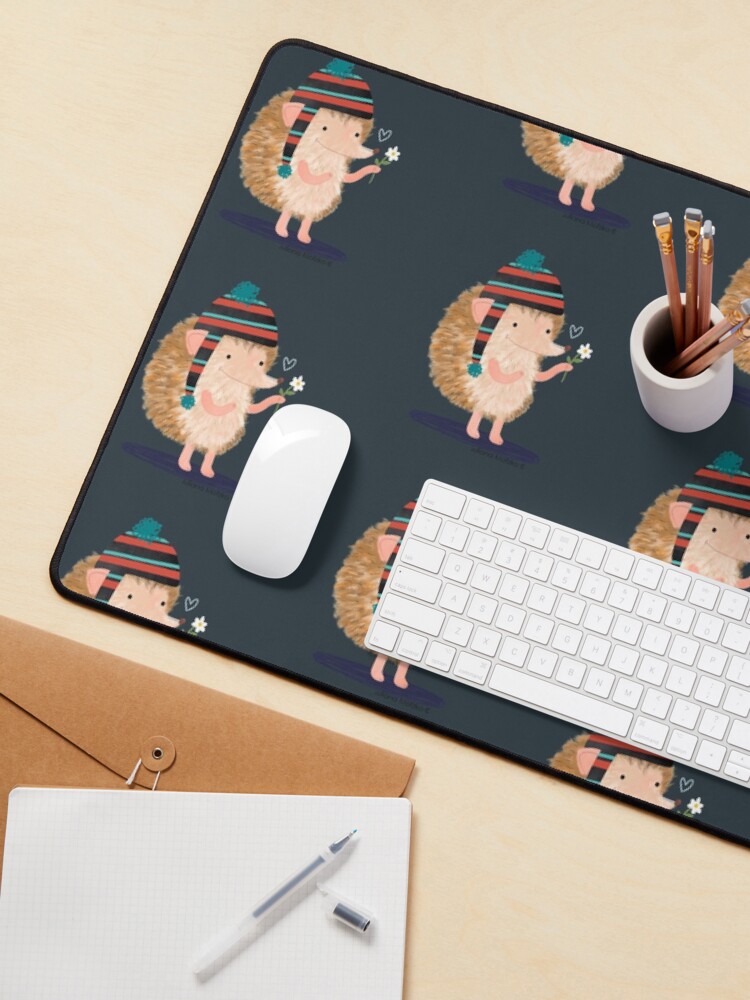 Alternate view of Hedgehog with flower Mouse Pad