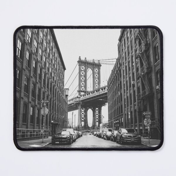 Item preview, New York Streets, Streets, New York, Brooklyn Bridge, Black and White designed and sold by Magic Love Art Print.