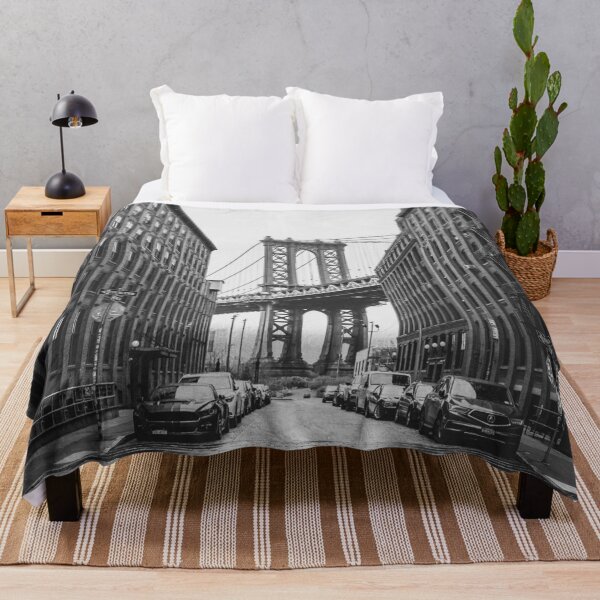 Item preview, New York Streets, Streets, New York, Brooklyn Bridge, Black and White designed and sold by Magic Love Art Print.