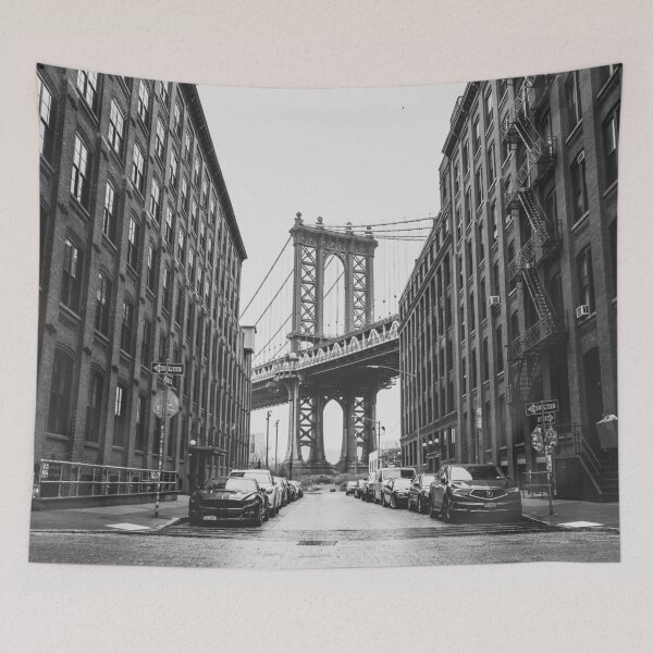 Item preview, New York Streets, Streets, New York, Brooklyn Bridge, Black and White designed and sold by Magic Love Art Print.