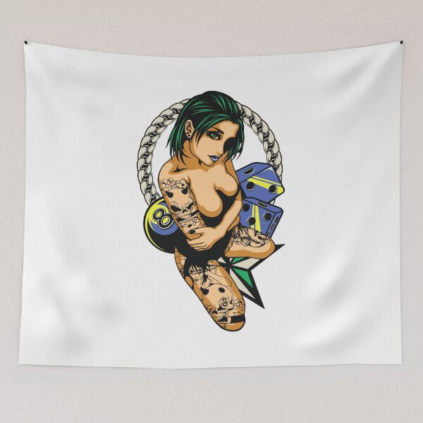 Item preview, 8 Ball Pool & Craps - Tattoo Girl  designed and sold by artorno.