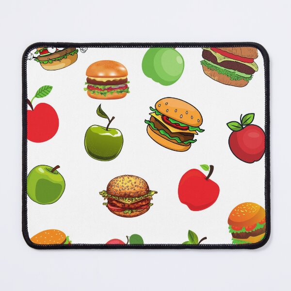 Item preview, Apple and burger pattern designed and sold by YuneDesigns.