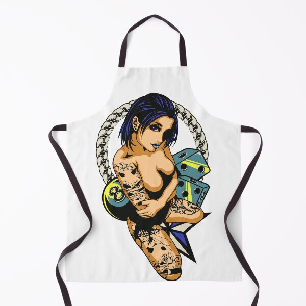 Item preview, 8 Ball Pool & Craps - Tattoo Girl Blue designed and sold by artorno.