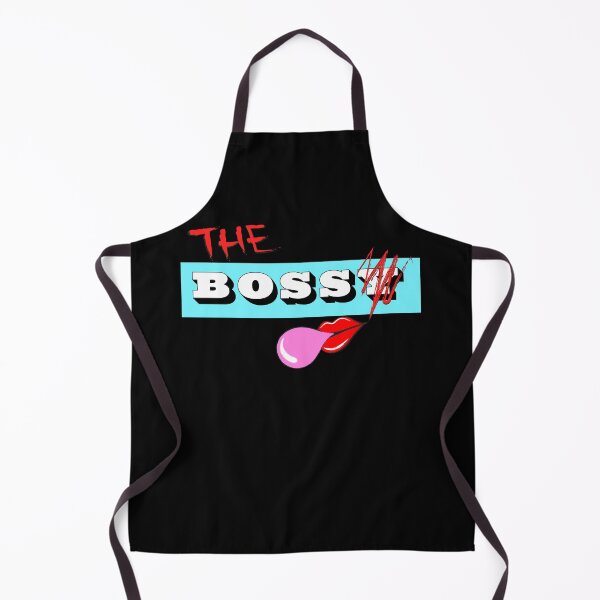 Item preview, The Bossy Boss (With Lips, Blue Banner, Black Background) designed and sold by SaraMargolis.