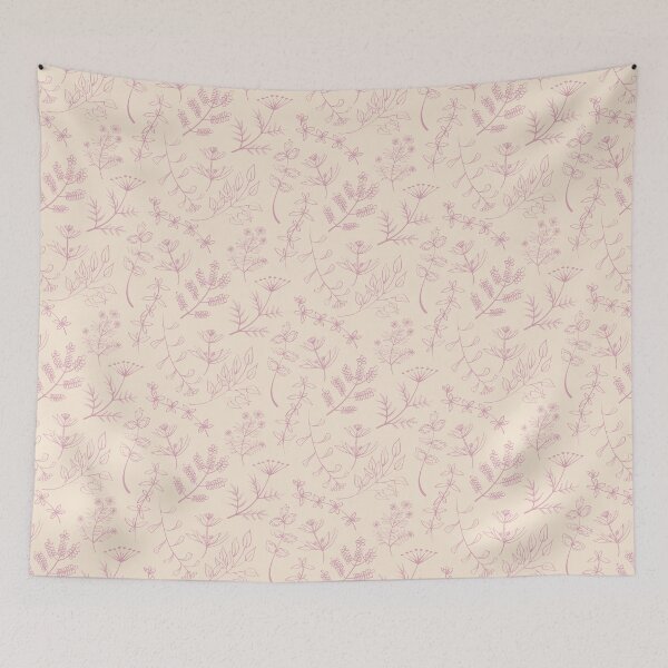 Item preview, Copy of Pink decorative twigs, flowers and leaves pattern designed and sold by Olga Lashko.