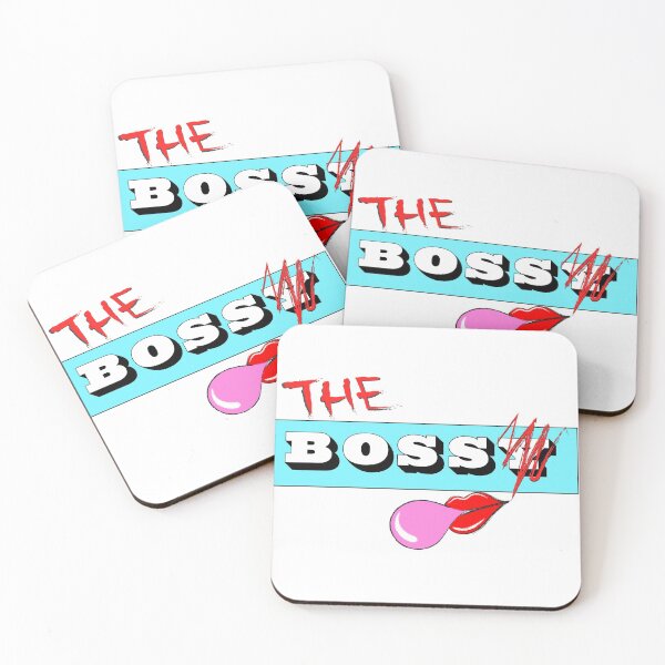 Item preview, The Bossy Boss (With Lips, Blue Banner, White Background) designed and sold by SaraMargolis.