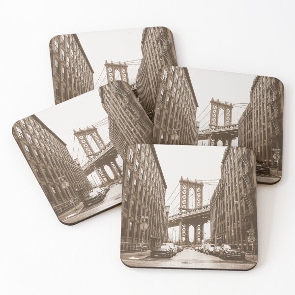 Item preview, Brooklyn Bridge, New York Streets, Streets, New York, Sepia designed and sold by Magic Love Art Print.