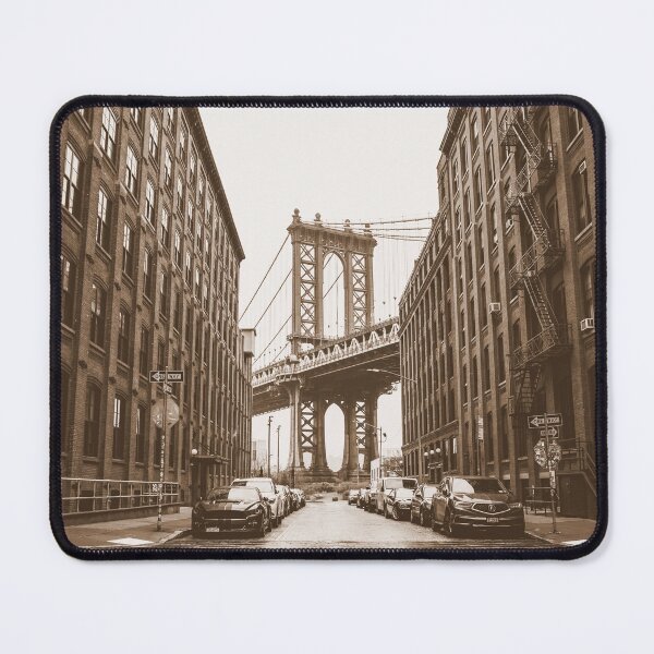 Item preview, Brooklyn Bridge, New York Streets, Streets, New York, Sepia designed and sold by Magic Love Art Print.