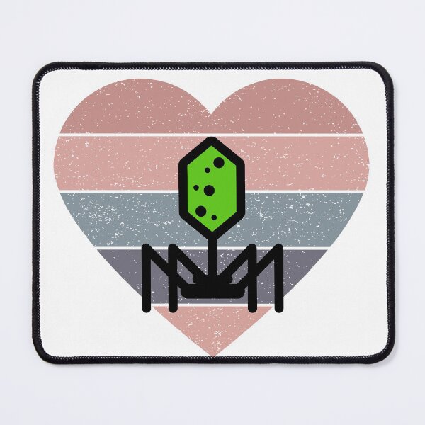 Item preview, PINK HEART SHAPED RETRO TEXTURED SUNSET PHAGE BACTERIOPHAGE designed and sold by Hippiesole.