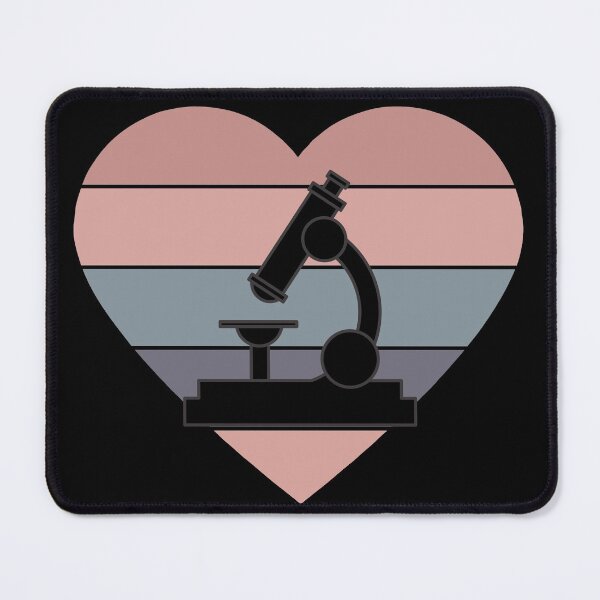 Item preview, PINK HEART SHAPED RETRO SUNSET MICROSCOPE SCIENCE designed and sold by Hippiesole.